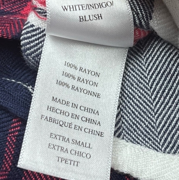 Rails Hunter White Blush Plaid Flannel Button Down Shirt Womens - Picture 5 of 7